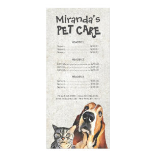 Panfleto Pet Care Sitting Grooming Beaut Salon Price List