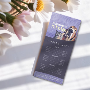 Panfleto Pet Care Sitting Grooming Beaut Salon Price List 