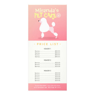 Panfleto Pet Care Sitting Grooming Beaut Salon Price List
