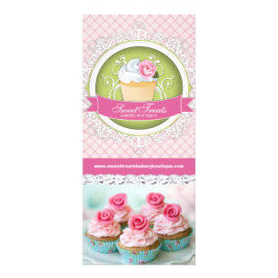 Panfleto Placa de rack Boutique de Cupcake personalizável