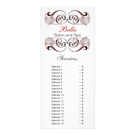 Panfleto placa de rack chic red, black and white Services