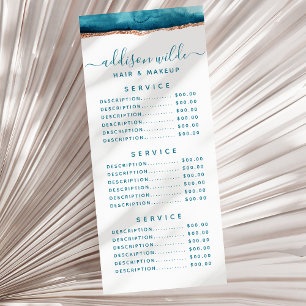 Panfleto Placa De Rack De Cores Aquáticas Teais E Douradas