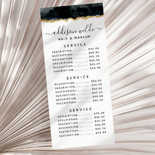 Panfleto Placa De Rack De Cores D'Água Preta E Dourada