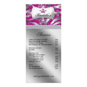 Panfleto Placa de Rack de Joalharia Zebra Luxúria Rosa