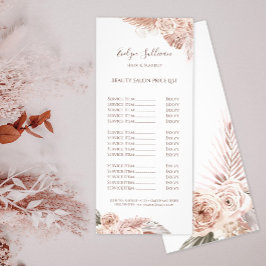 Panfleto Placa de rack de lista de preços de rosas de Boho