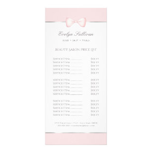 Panfleto Placa de rack de lista de preços do arco rosa coqu