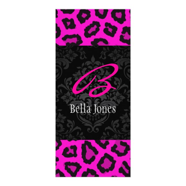 Panfleto Placa de rack Design para Damask monograma (Frente)