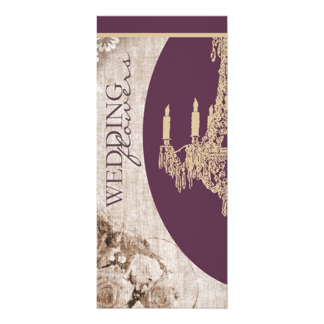 Panfleto Placa de rack do Casamento vintage Planner (Frente)