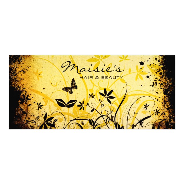 Panfleto Placa de Rack Floral Grunge (Frente)