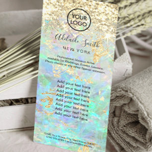 Panfleto placa de rack opal glitter faux