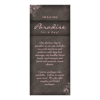 Panfleto Placa de rack salão Vintage Floral Rosa Taupe Cast