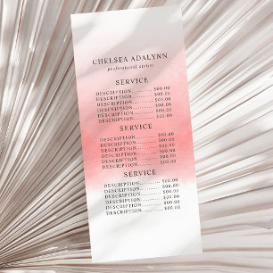 Panfleto Placa em rack minimalista de aquarela cor rosa