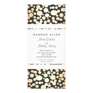 Panfleto Placa em rack preta dos círculos Dourados Spa