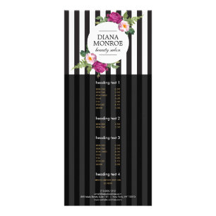 Panfleto Placa Rack Salon em Faixa Floral Moderna