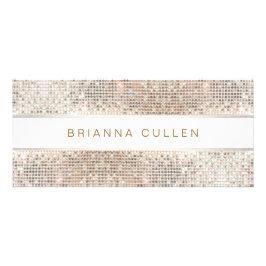 Panfleto Placa Rack Spa Salon Striped FAUX Silver Sequin