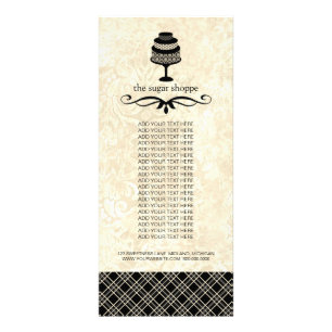 Panfleto Placas em rack para produtos da Bakery Boutique