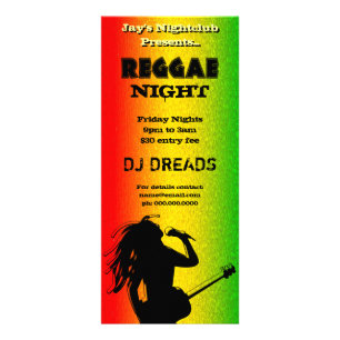 Panfleto Placas Noturnas Reggae ou de Rack Nightclub