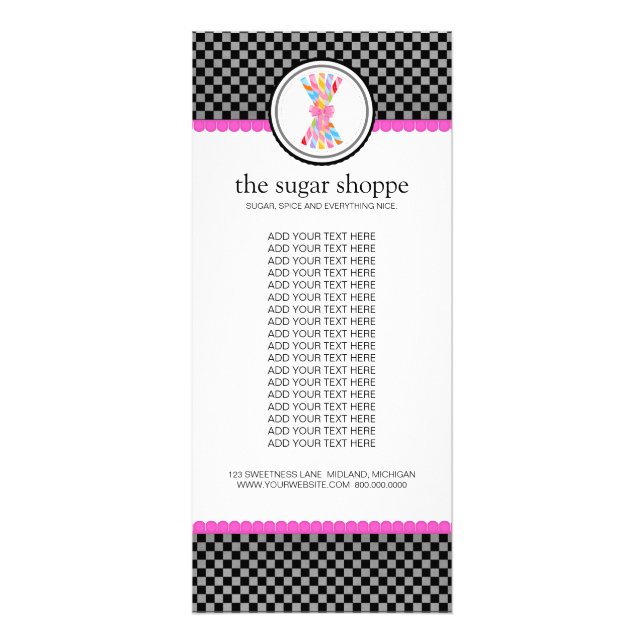 Panfleto Placas para rack de produtos para Compro de doce (Frente)