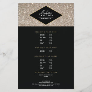 Panfleto Platinum Glitter e Glamor Beauty Salon