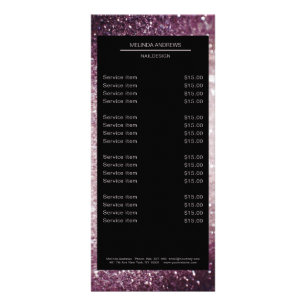Panfleto Poster da Elegante Glitter Pricelista Lila