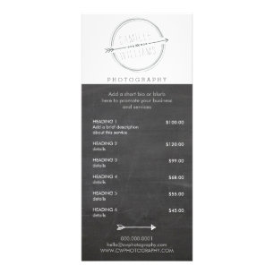 Panfleto PREÇCE SERVICES LIST logótipo da seta moderna logó