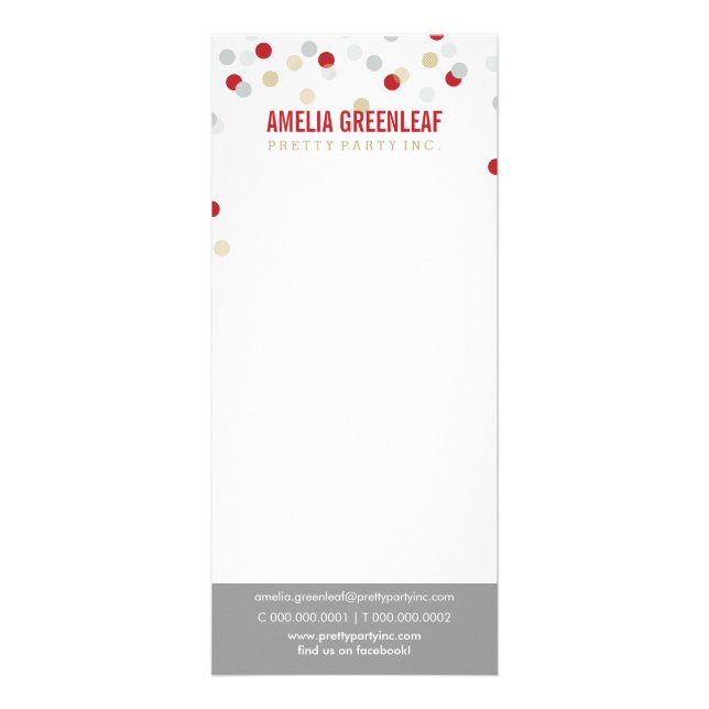 Panfleto PREÇO SERVICES LIST confetti spot padrão vermelho  (Frente)