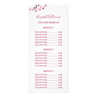 Panfleto Preços de Serviço Flor de Cerejeira Rosa Branco