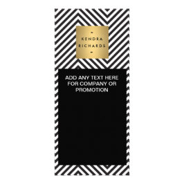 Panfleto Preto Branco Listra Dourado Minimalista Moderno