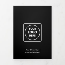 Panfleto Preto de Três Dobras | Logotipo Empresari