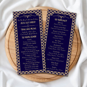 Panfleto Programa de Casamento Art Deco Gatsby, de 1920