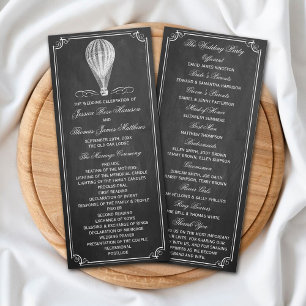 Panfleto Programa de Casamento de Balões de Ar Quente de Ch