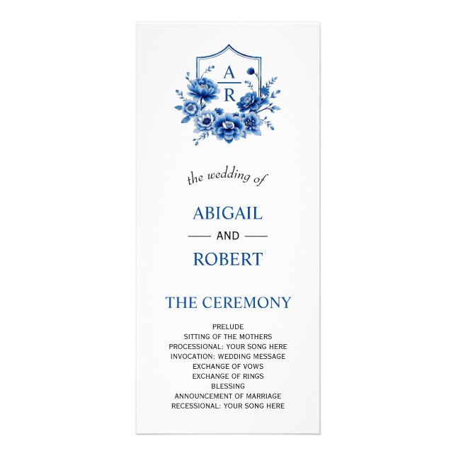 Panfleto Programa de casamento de peônias florais de Chinoi (Frente)