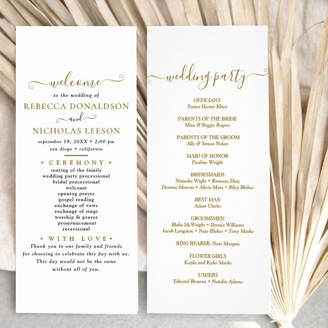 Panfleto Programa de Casamento de Texto de Script Mínimo (Criador carregado)