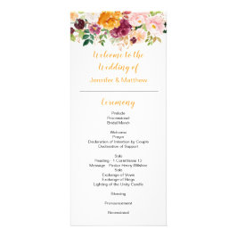 Panfleto Programa de Casamento Mauve Pink Saffron