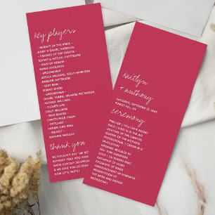 Panfleto Programa de Casamento Minimalista do Script Magent