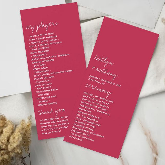 Panfleto Programa de Casamento Minimalista do Script Magent (Criador carregado)