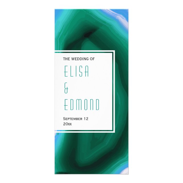 Panfleto Programa de casamento moderno de fatia de ágata ve (Frente)