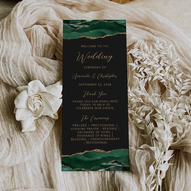 Panfleto Programa de Casamento Orçamento Ágata Esmeralda Ve (Criador carregado)