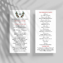 Panfleto Programa de Colheita de Casamentos do Monograma Be