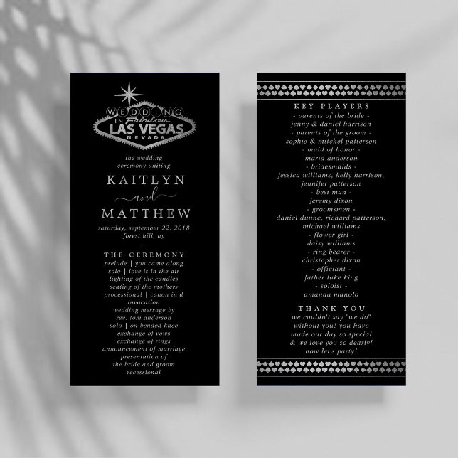 Panfleto Programa Elegante de Casamento de Destino de Las V (Criador carregado)