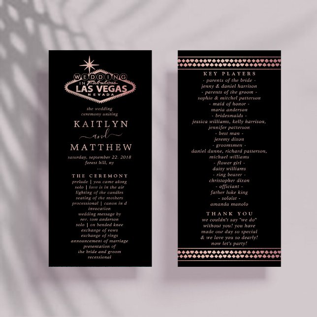 Panfleto Programa Elegante de Casamento de Destino de Las V (Criador carregado)