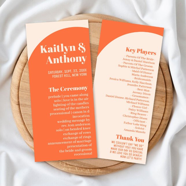 Panfleto Programa Nostalgic Charm Retro Wedding (Criador carregado)