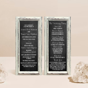 Panfleto Programa Rustic White Frame & Chalkboard Wedment