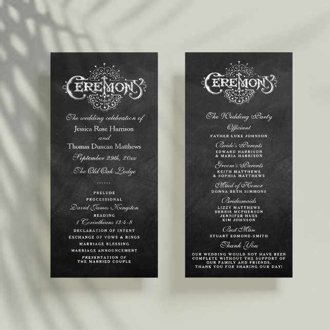 Panfleto Programas Elegantes de Cerimônia de Casamento de C (Criador carregado)