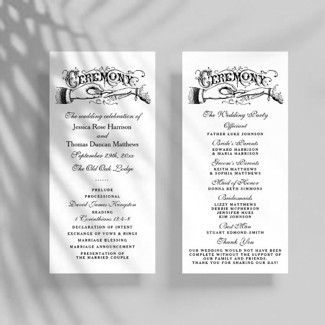 Panfleto Programas Elegantes De Cerimônia De Casamento Negr (Criador carregado)