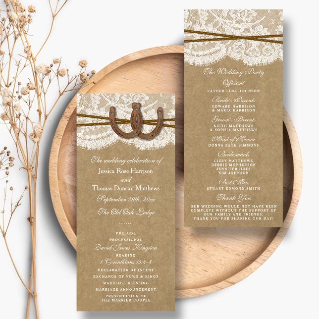 Panfleto Programas Rustic Kraft, Lace & Horsferes de Casame (Criador carregado)