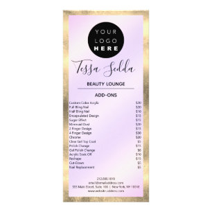 Panfleto Púrpura de Maqueamento do Cabelo do Unhas Manicure