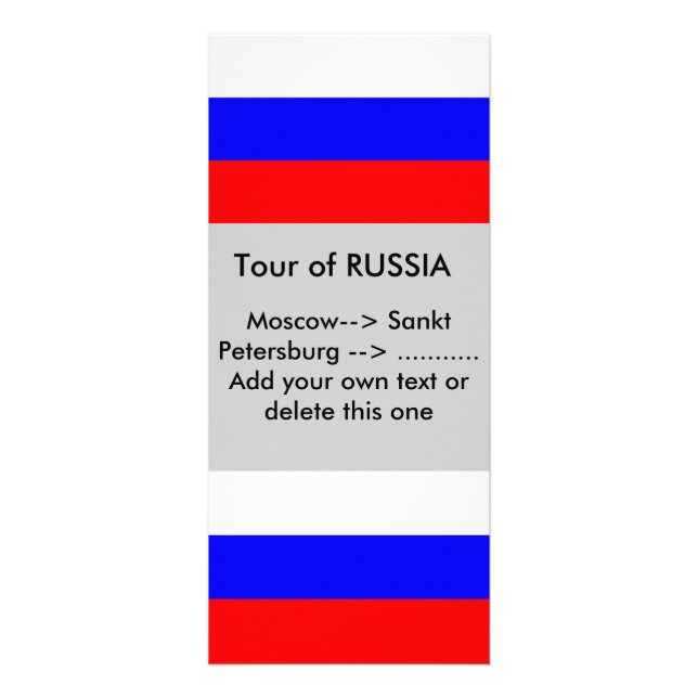 Panfleto Rack Card com bandeira da Rússia (Frente)