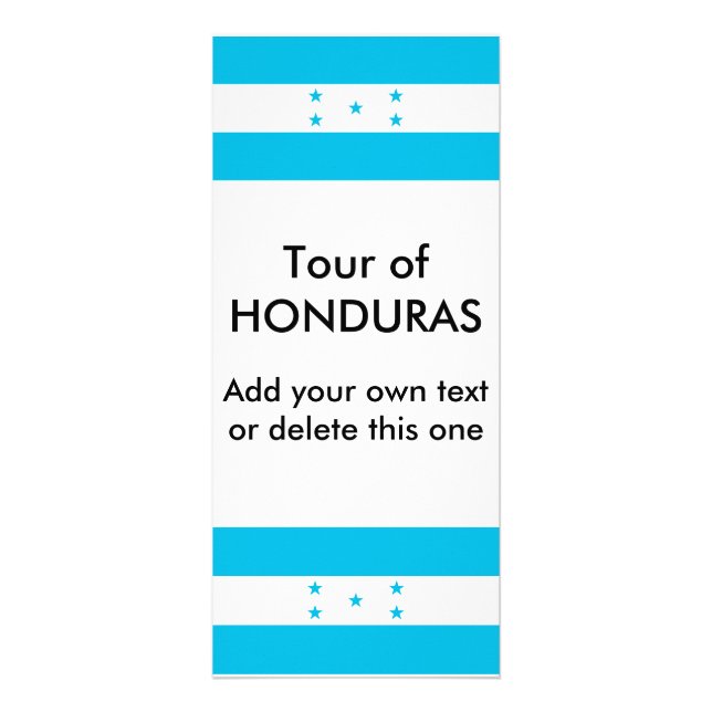 Panfleto Rack Card com bandeira de Honduras (Frente)