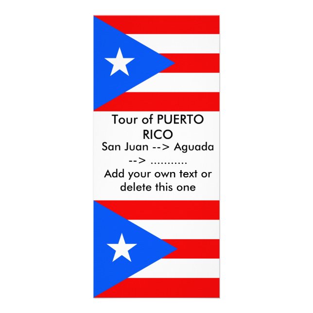 Panfleto Rack Card com bandeira de Porto Rico, EUA (Frente)